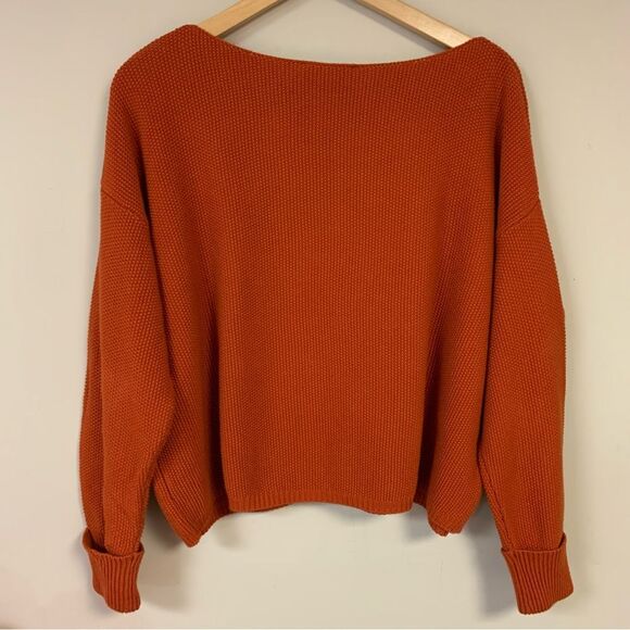 French Connection Rust Sweater Women’s XS Orange Oversized Knit Cozy Pullover - Picture 5 of 8